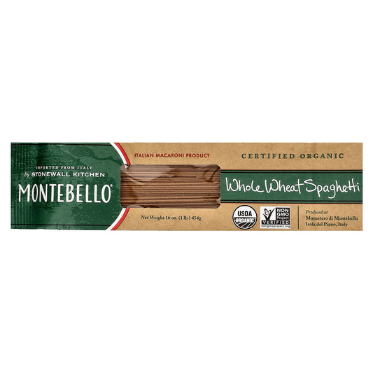 Montebello, Organic Whole Wheat Spaghetti, 16 oz (454 g) - Image 1