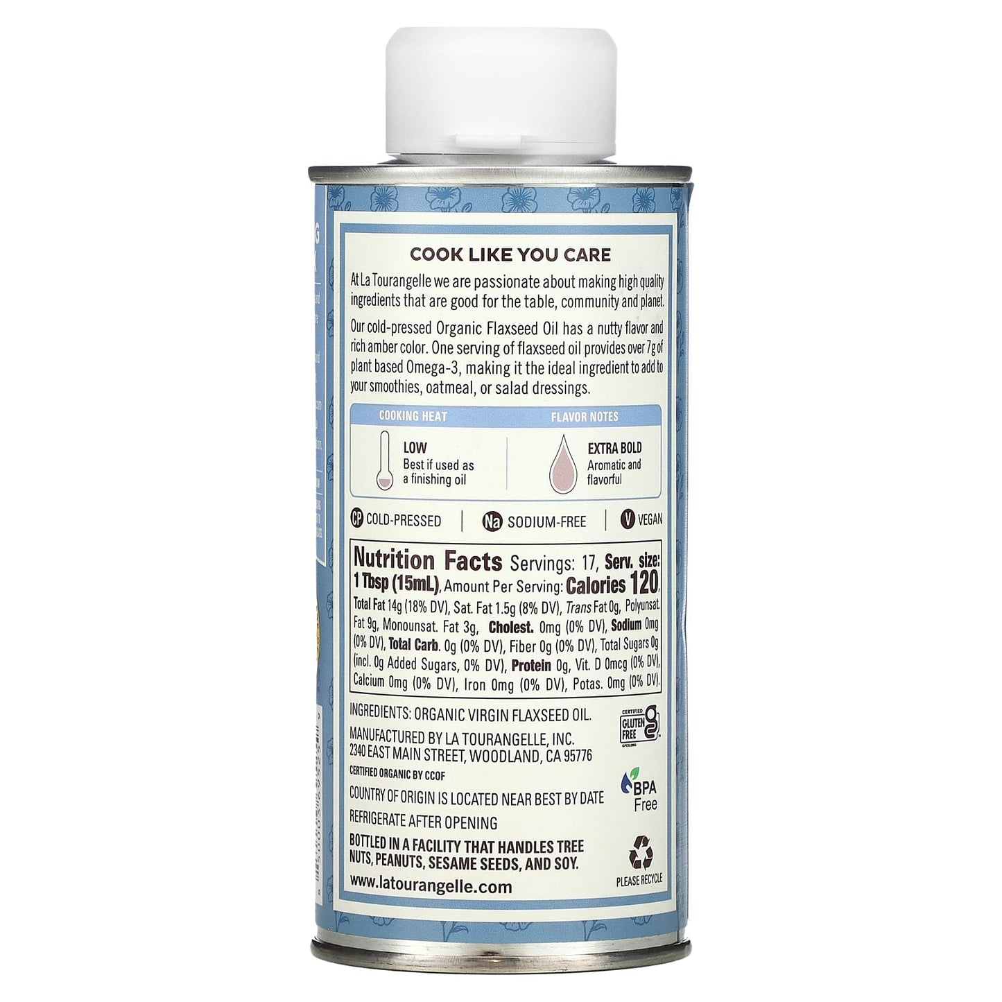 La Tourangelle, Organic Flaxseed Oil, 8.45 fl oz (250 ml) - Image 2