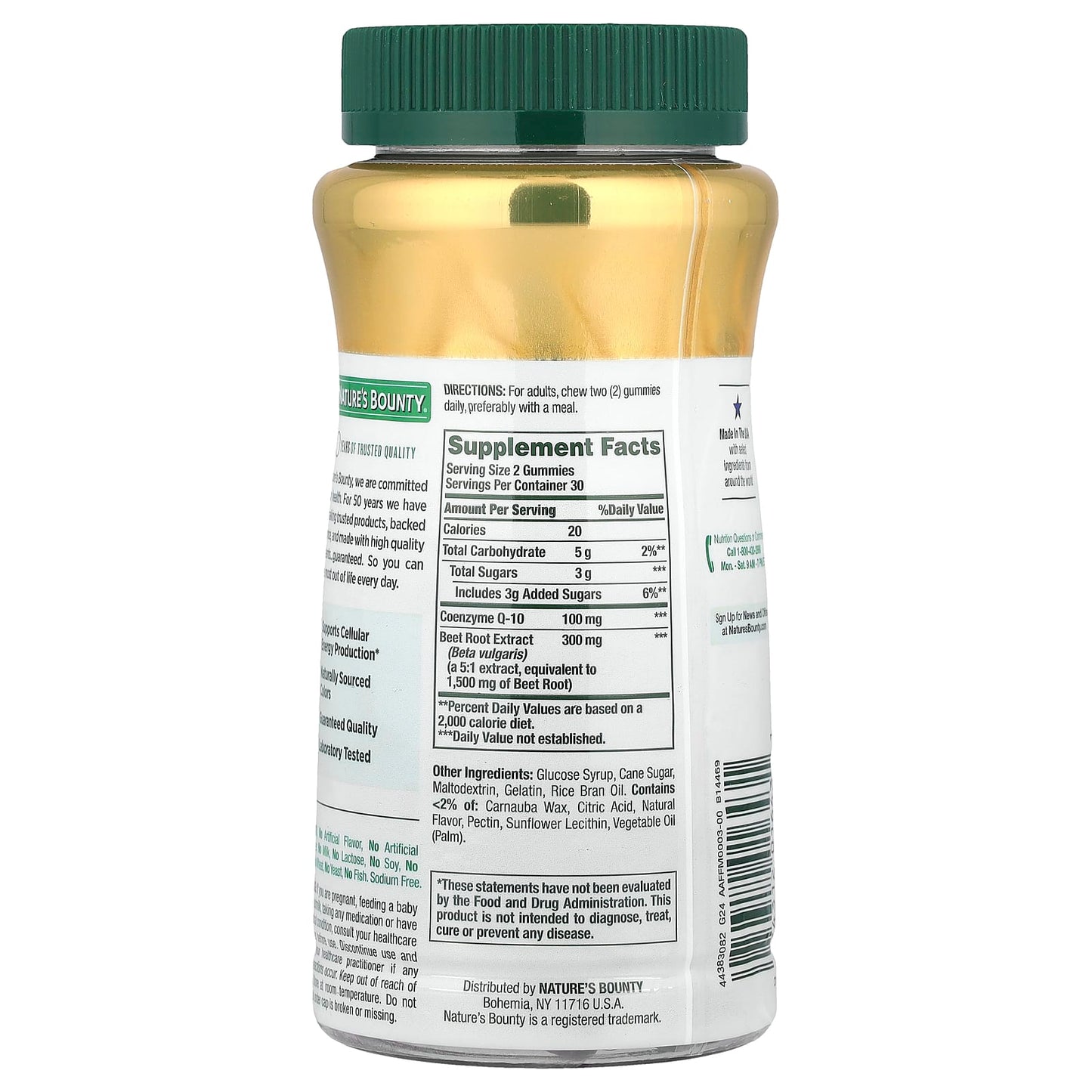 Nature's Bounty, Beets & CoQ-10 Gummies, Raspberry, 60 Gummies - Image 2