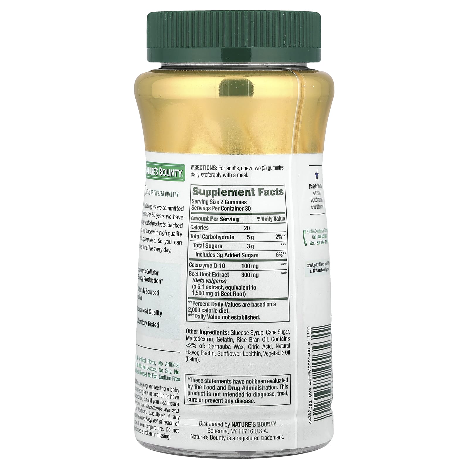 Nature's Bounty, Beets & CoQ-10 Gummies, Raspberry, 60 Gummies - Image 2