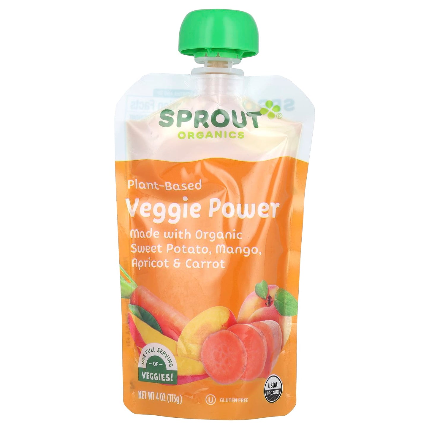Sprout Organics, Veggie Power, 12 Months & Up, Sweet Potato, Mango, Apricot & Carrot, 4 oz (113 g) - Image 1