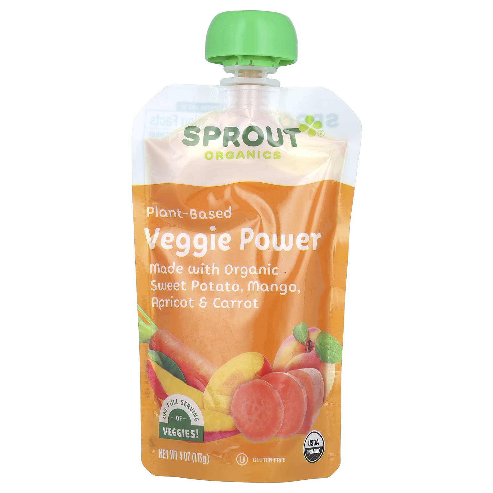 Sprout Organics, Veggie Power, 12 Months & Up, Sweet Potato, Mango, Apricot & Carrot, 4 oz (113 g) - Image 1