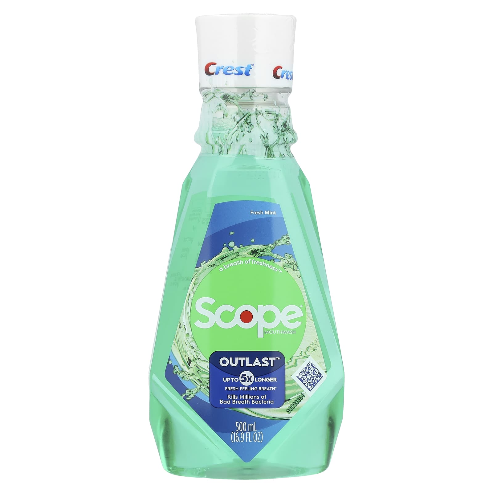 Crest Fresh Mint Mouthwash with Outlast, 16.9 fl oz - Image 1