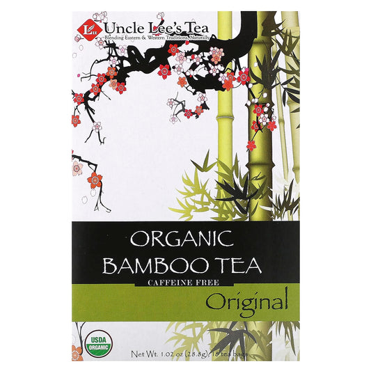 Uncle Lee's Tea, Organic Bamboo Tea, Caffeine Free, Original, 18 Tea Bags, 1.02 oz (28.8 g) - Image 1