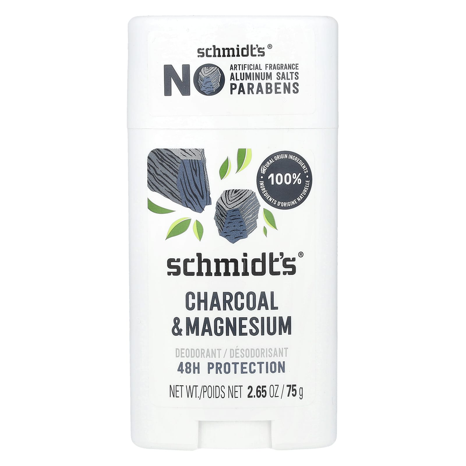 Schmidt's, Deodorant, Charcoal & Magnesium, 2.65 oz (75 g) - Image 1