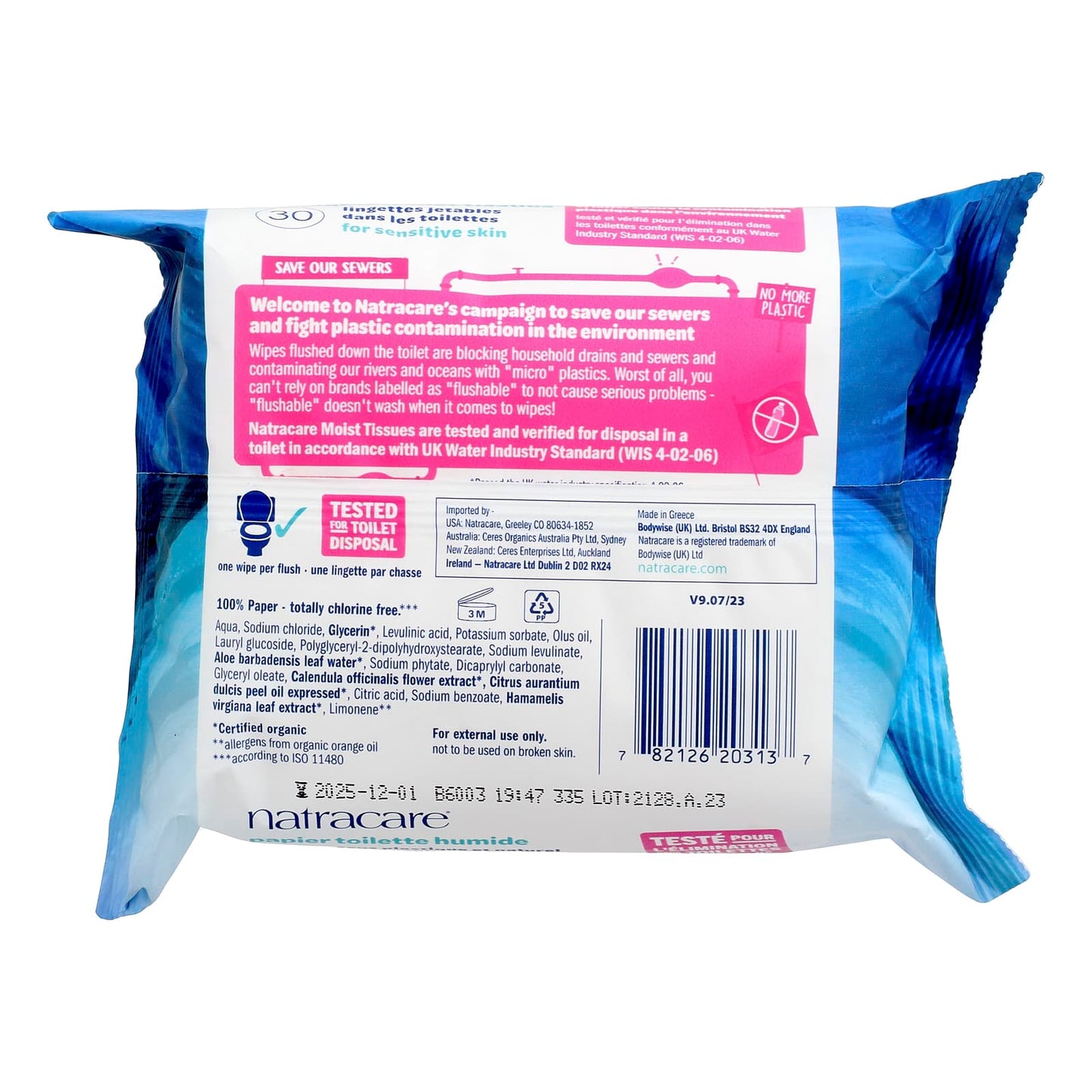 Natracare, Safe to Flush, Moist Tissues, 30 Tissues - Image 2