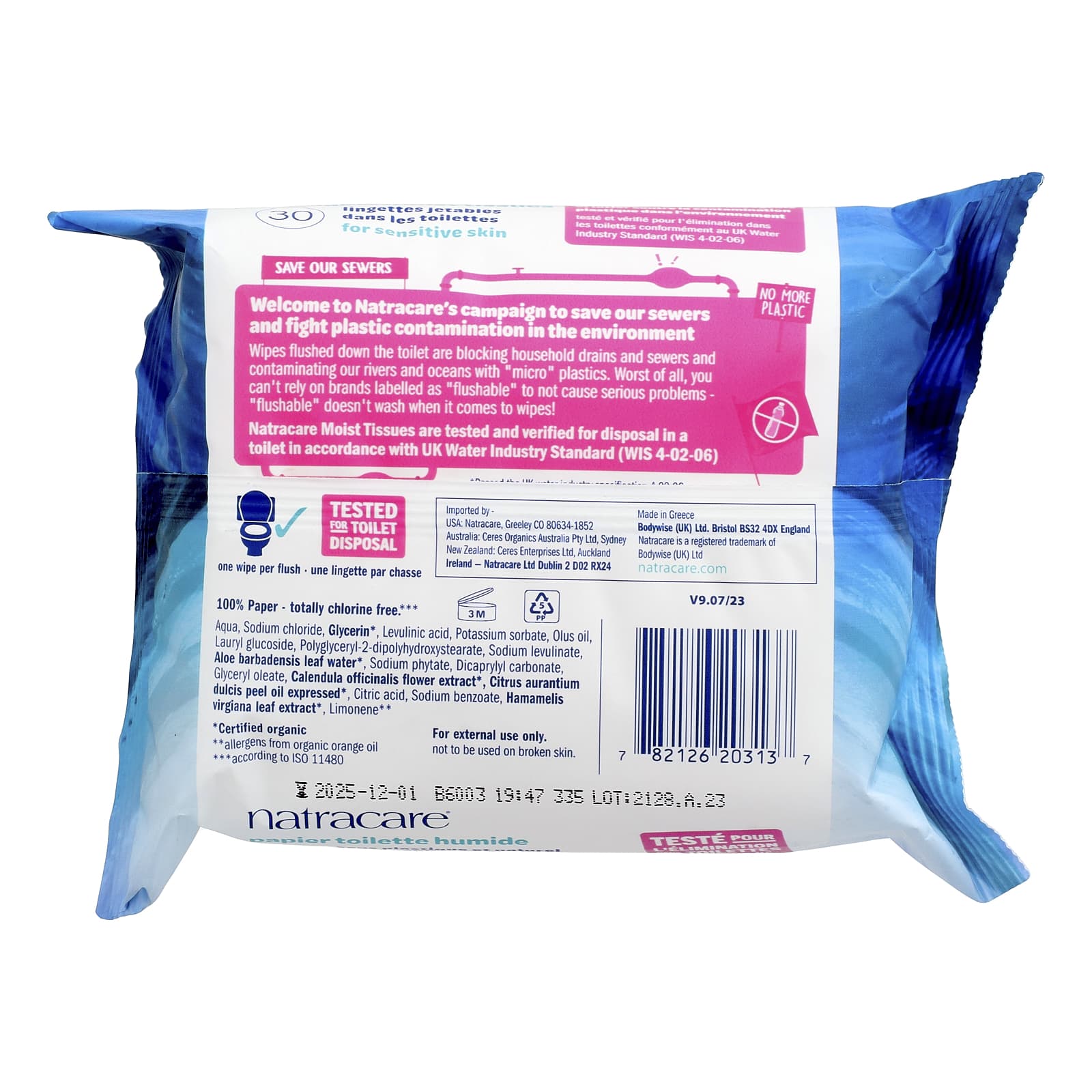 Natracare, Safe to Flush, Moist Tissues, 30 Tissues - Image 2