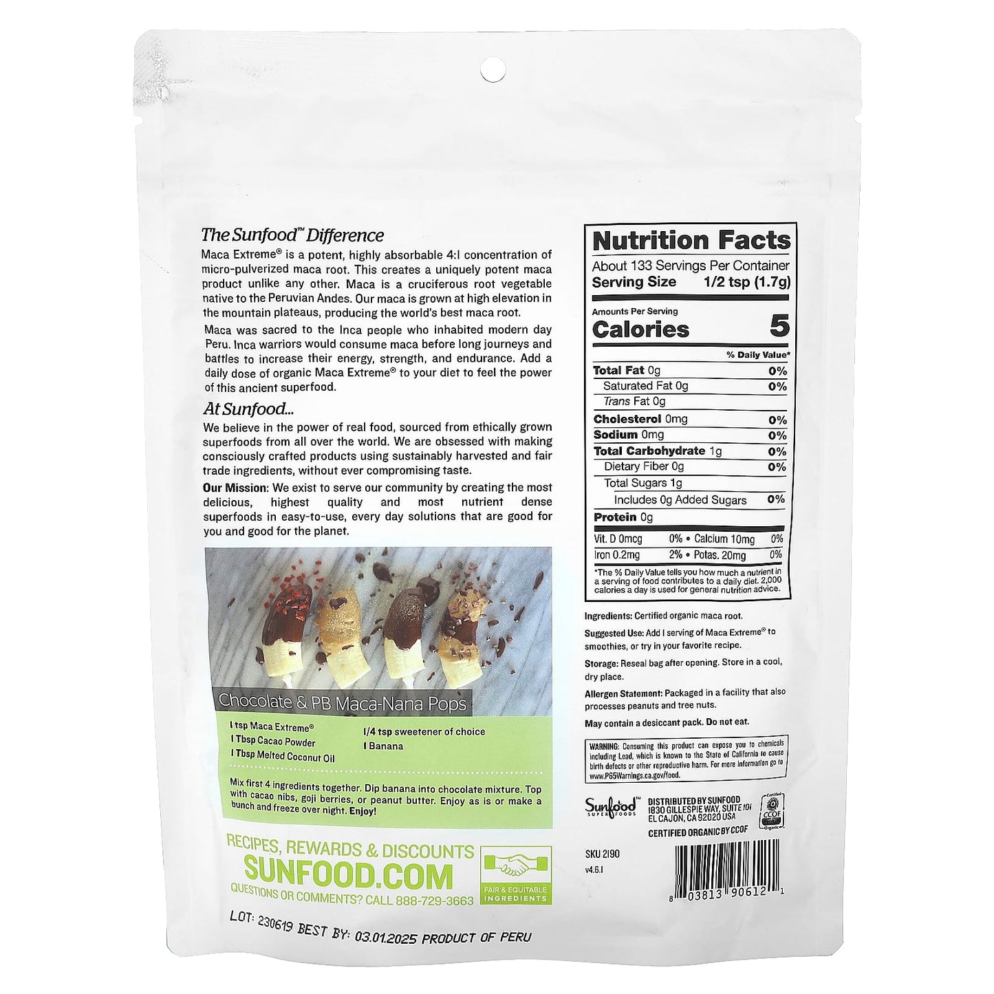 Sunfood, Organic Maca Extreme, 8 oz (227 g) - Image 2