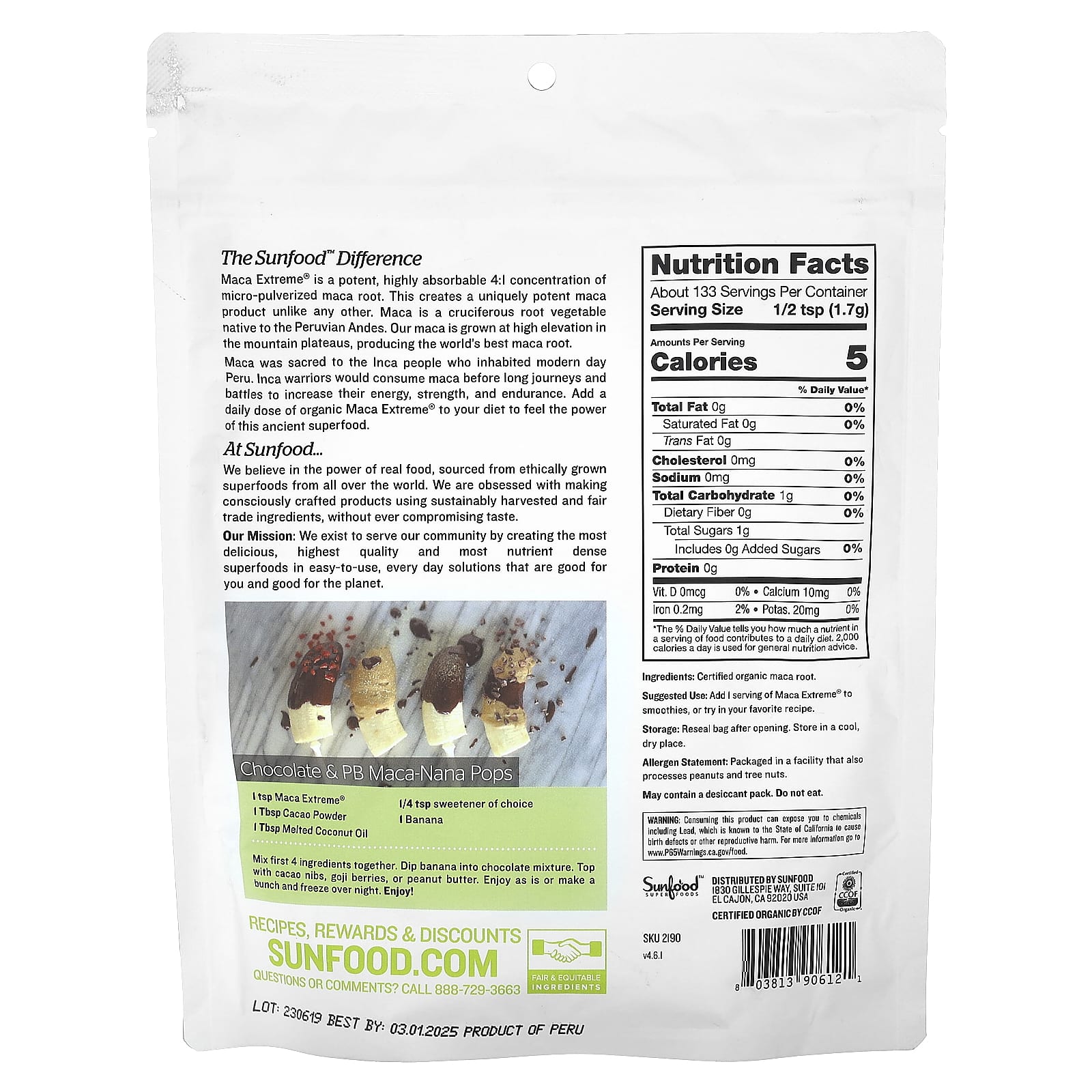 Sunfood, Organic Maca Extreme, 8 oz (227 g) - Image 2