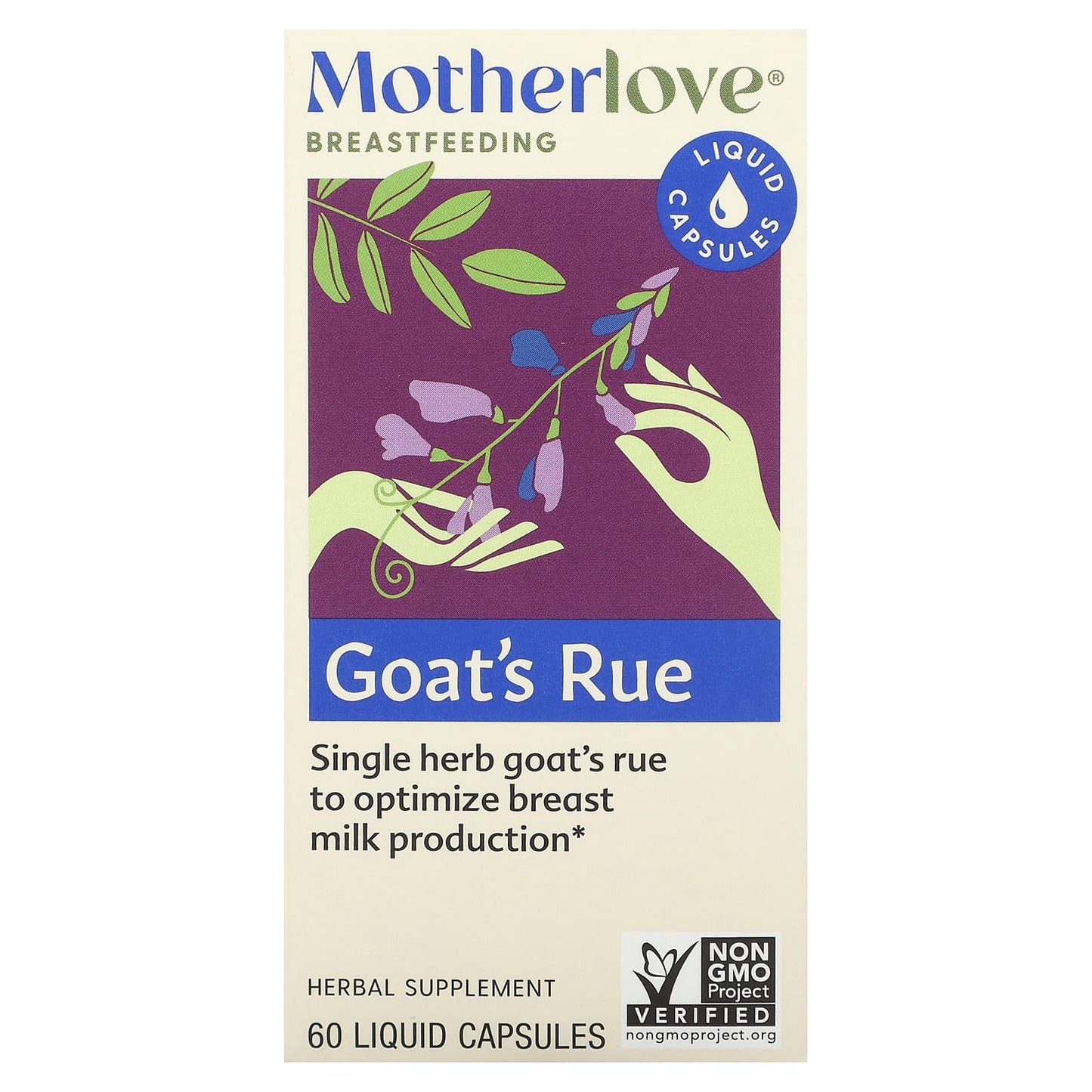 Motherlove, Breastfeeding, Goat's Rue, 60 Liquid Capsules (525 mg per Capsule) - Image 1