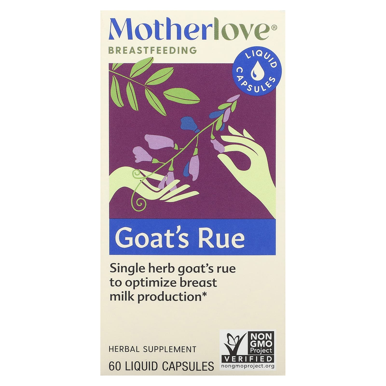 Motherlove, Breastfeeding, Goat's Rue, 60 Liquid Capsules (525 mg per Capsule) - Image 1