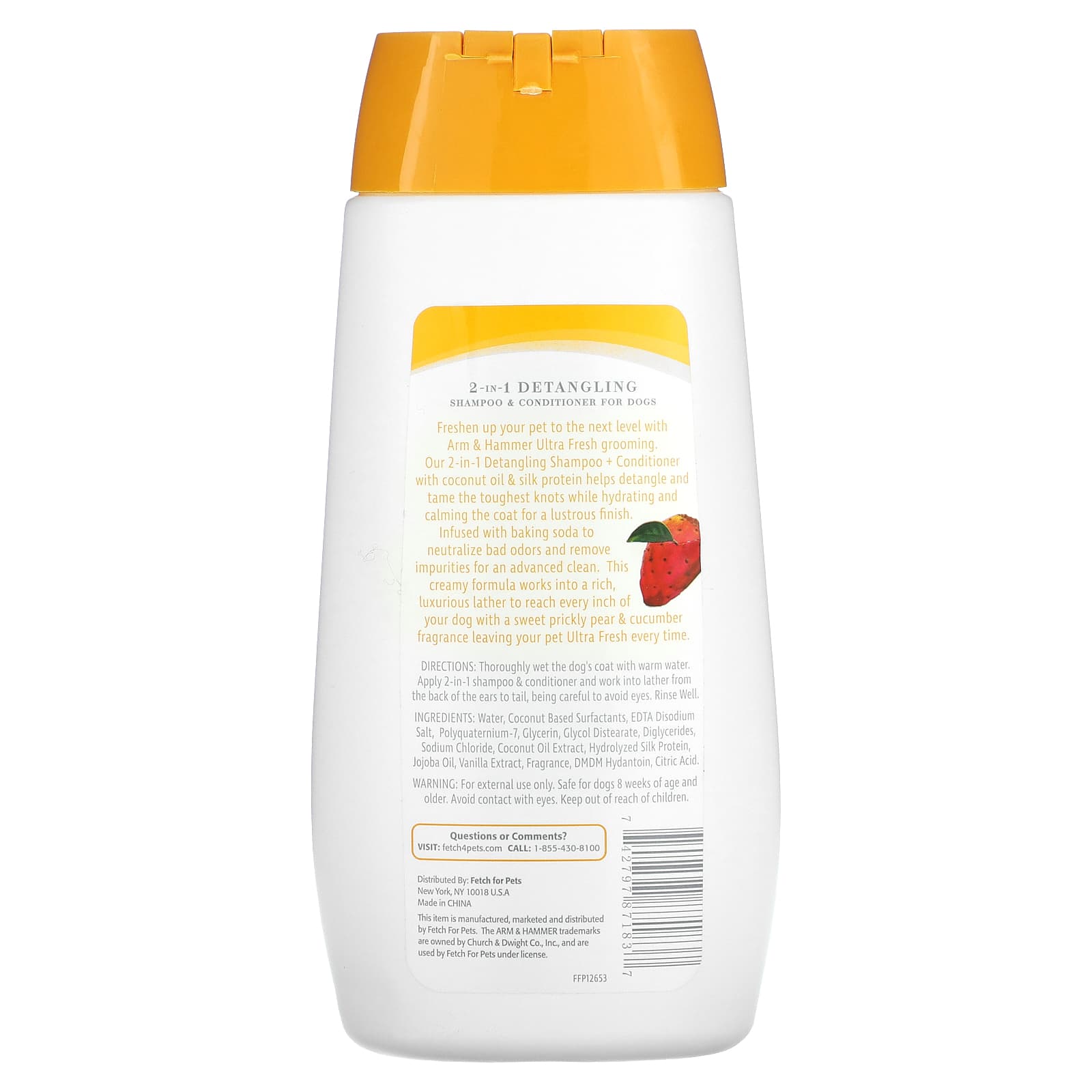 Arm & Hammer 2-in-1 Detangling Shampoo & Conditioner for Dogs - Cucumber & Prickly Pear, 16 fl oz - Image 2
