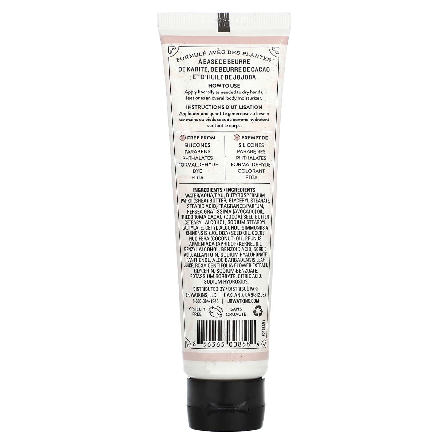 J R Watkins Hand Cream with Rosewater & Natural Butters, 3.3 oz - Image 2