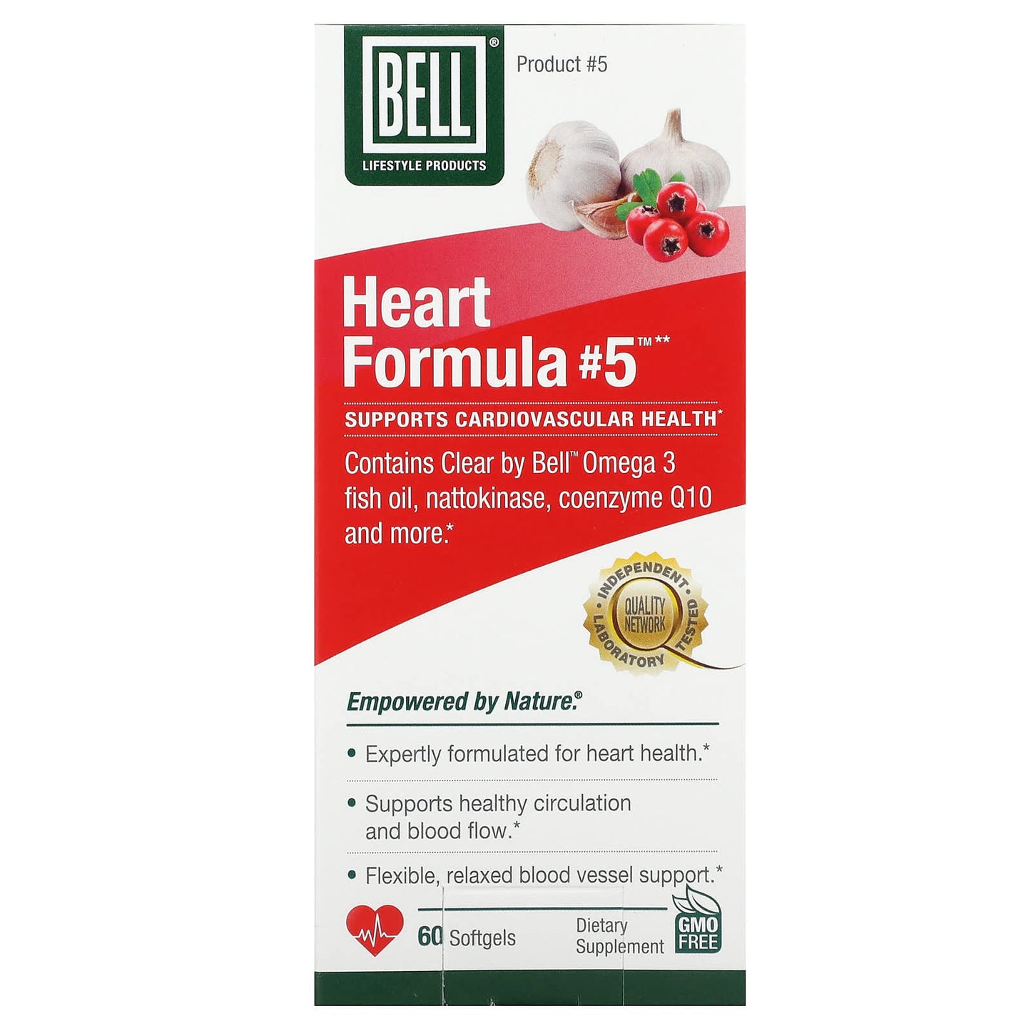 Heart Health Support with Bell Lifestyle Heart Formula #5, 60 Softgels - Image 1