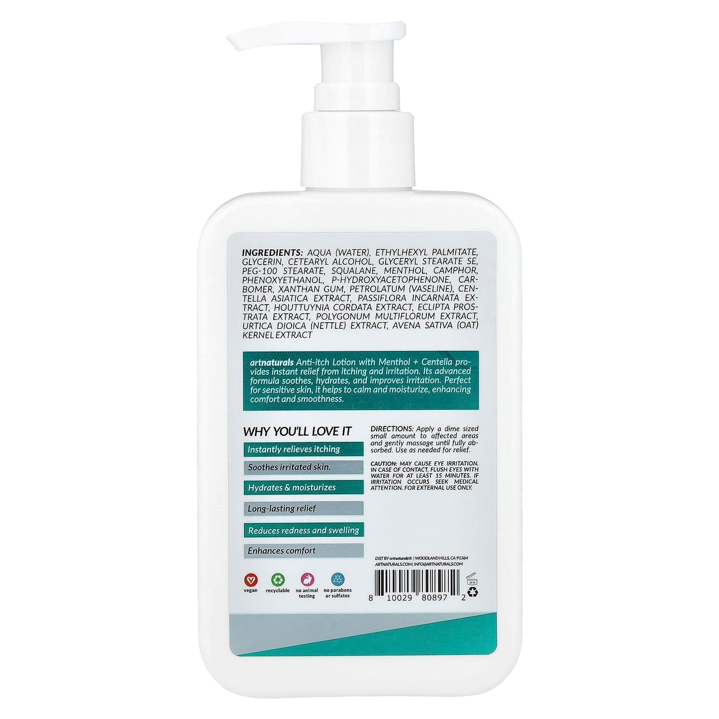 Relieve Itching with artnaturals Menthol + Centella Lotion - Image 2