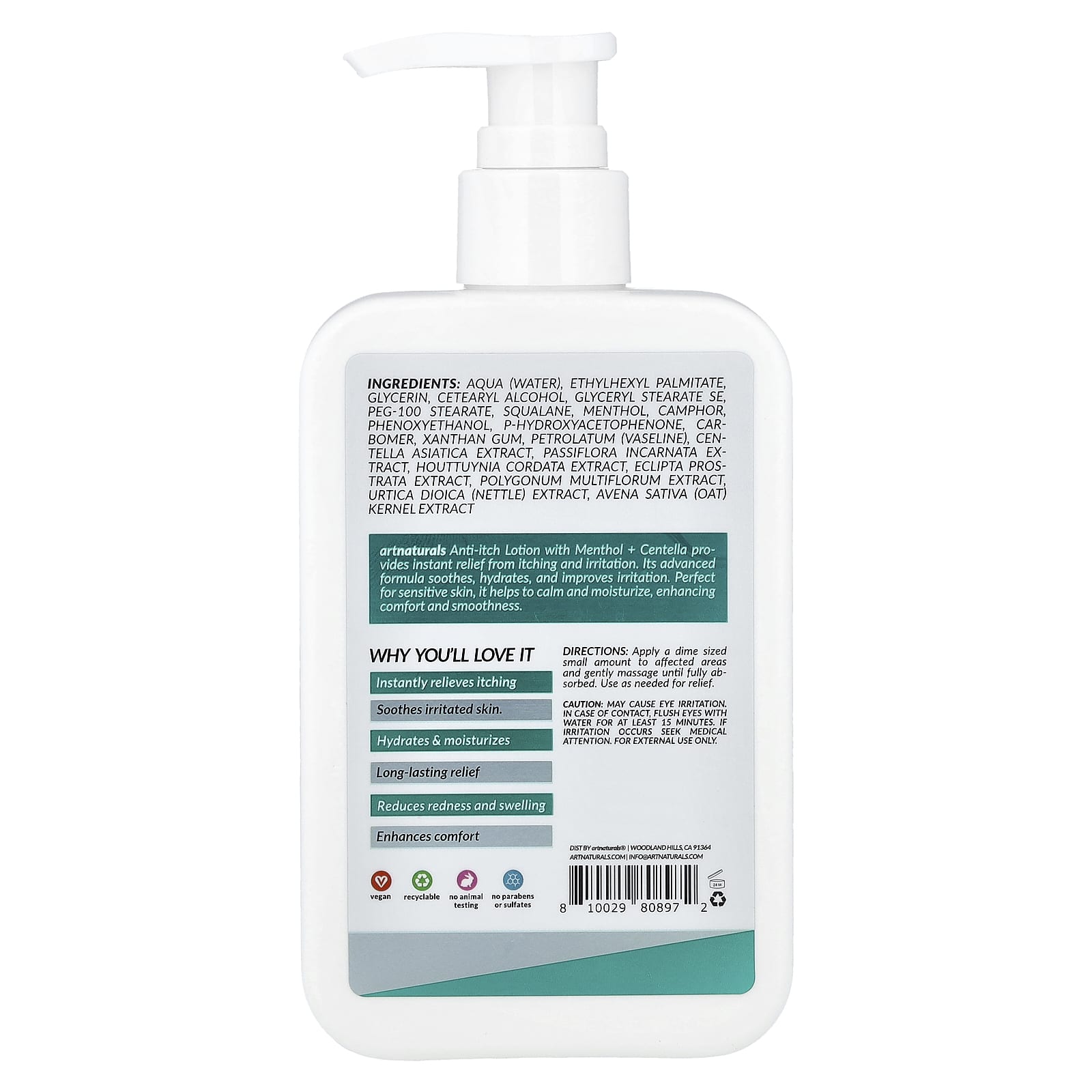 Relieve Itching with artnaturals Menthol + Centella Lotion - Image 2