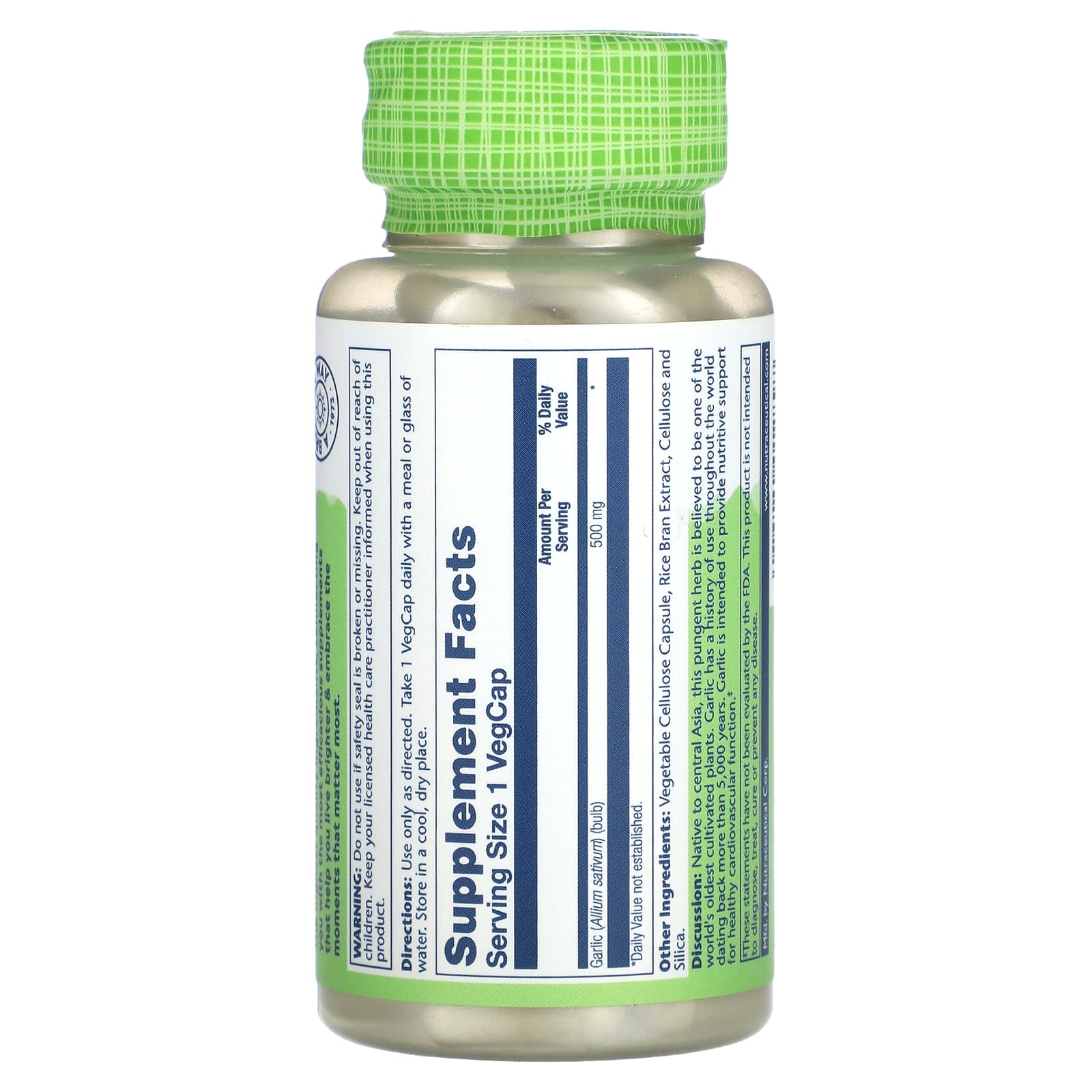 Solaray, True Herbs, Garlic, 500 mg, 100 VegCaps - Image 2