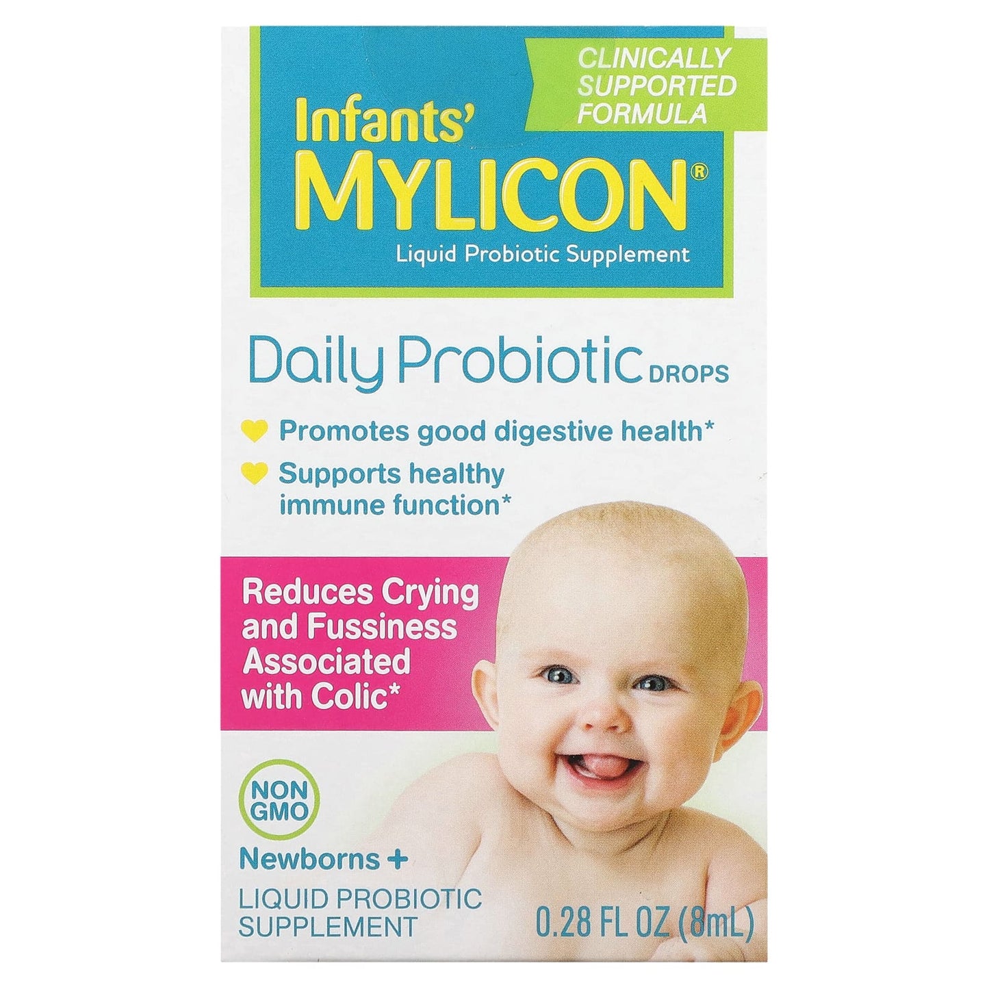 Infants' Mylicon, Daily Probiotic Drops, Newborns+, 0.28 fl oz (8 ml) - Image 1