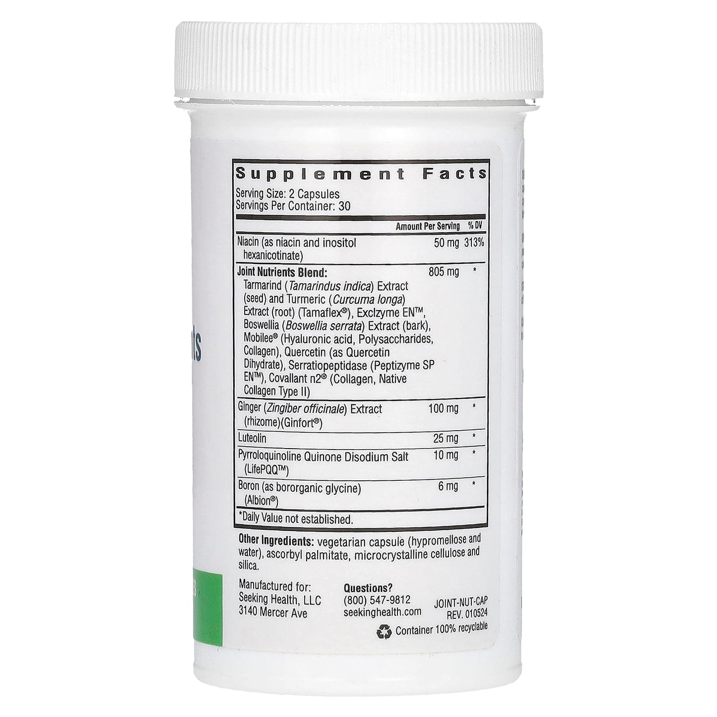 Seeking Health, Joint Nutrients, 60 Vegetarian Capsules - Image 2
