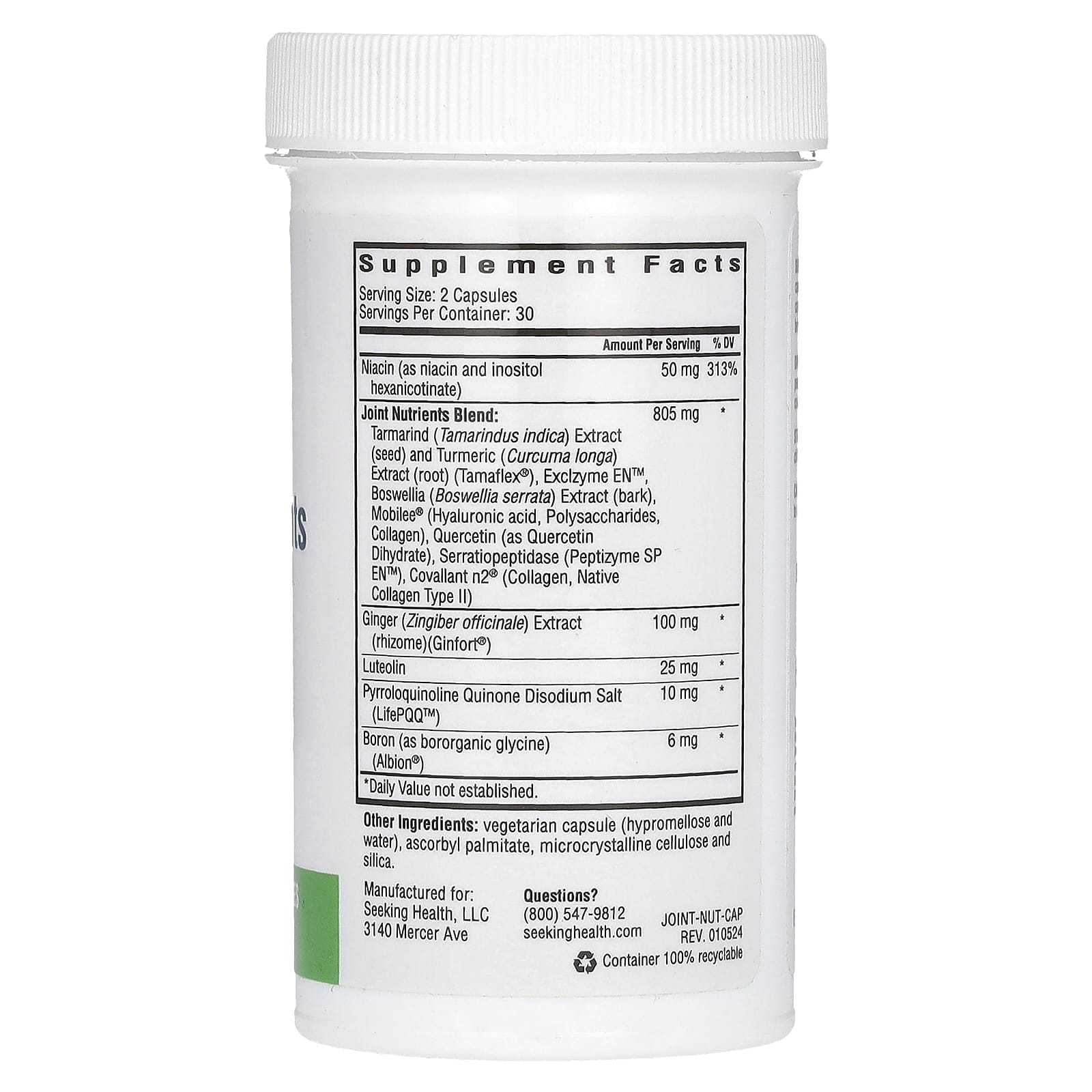 Seeking Health, Joint Nutrients, 60 Vegetarian Capsules - Image 2