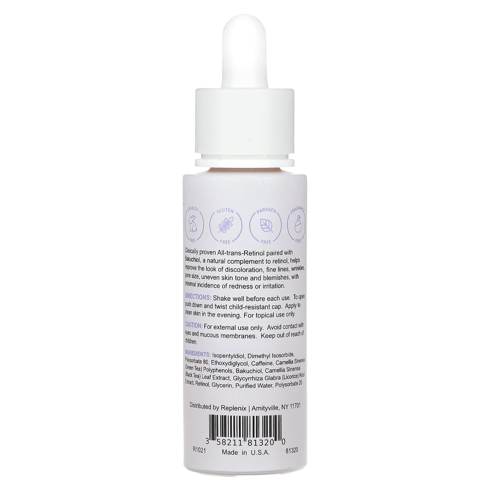 Replenix, Anti-Aging, Retinol + Bakuchiol Concentrated Serum, 1 fl oz (30 ml) - Image 2