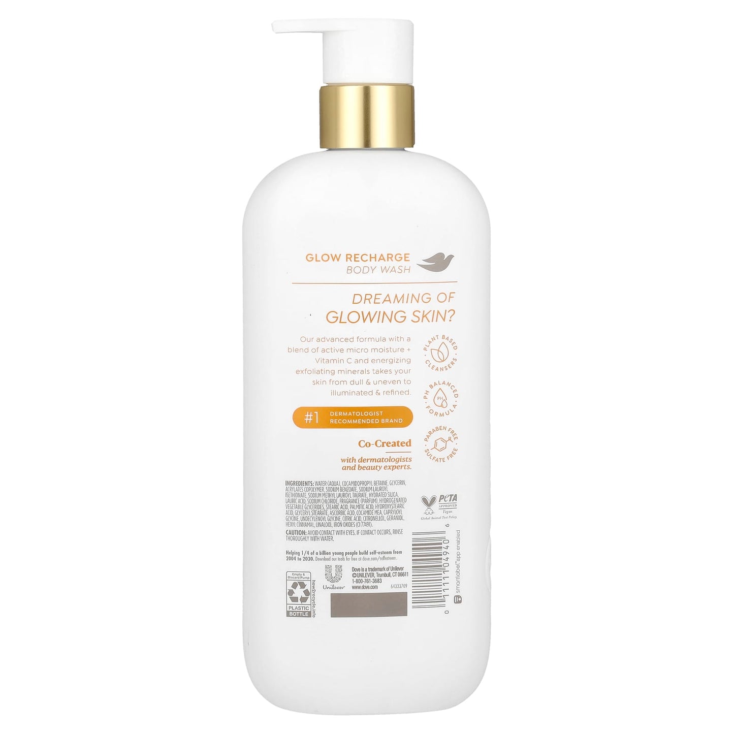 Dove Glow Recharge Body Wash for Glowing Skin, 18.5 fl oz - Image 2