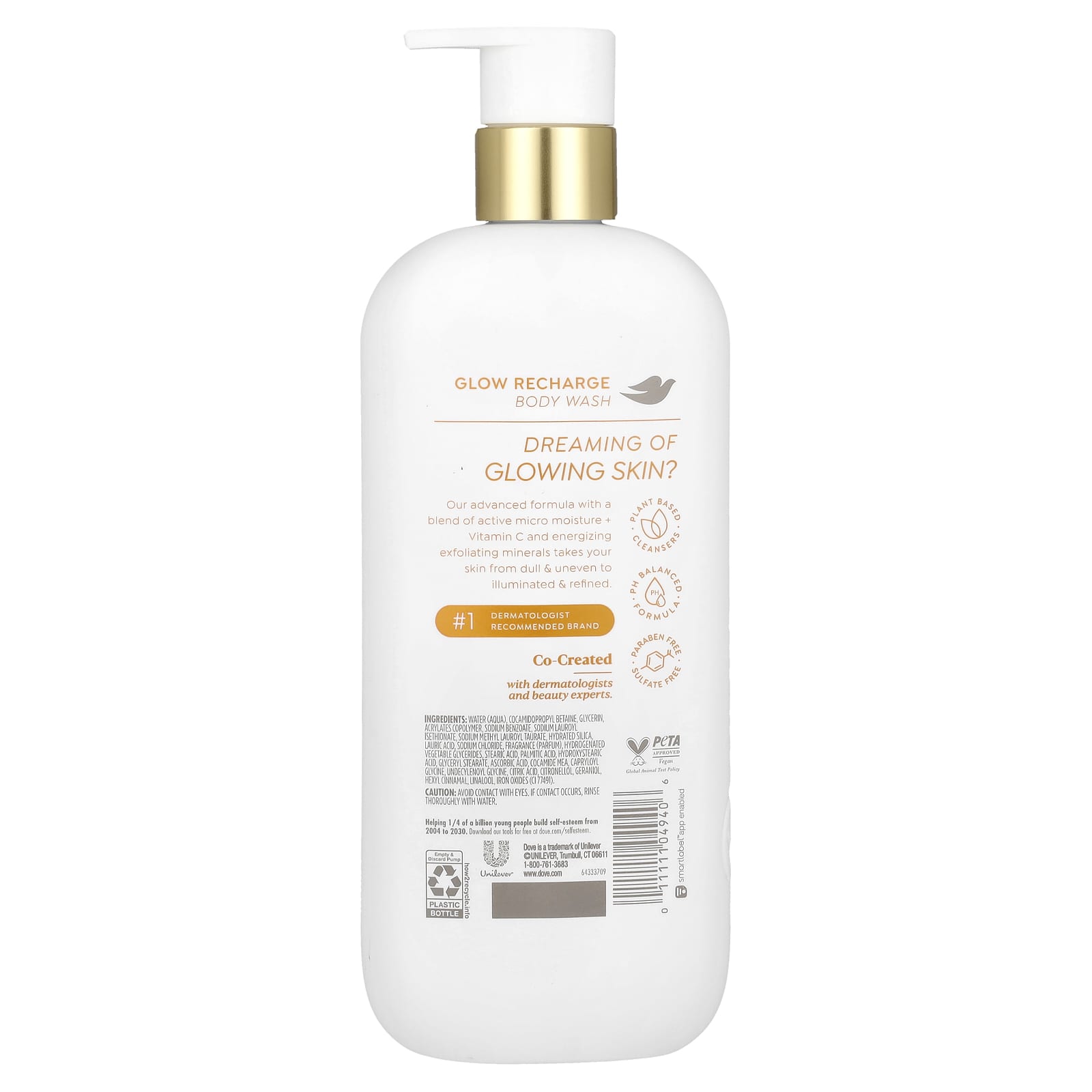Dove Glow Recharge Body Wash for Glowing Skin, 18.5 fl oz - Image 2