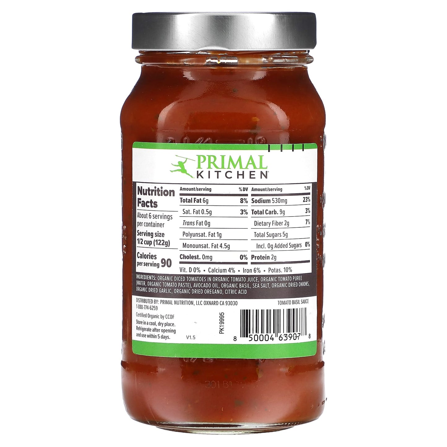 Primal Kitchen, Marinara Sauce Tomato Basil, 24 oz (680 g) - Image 2