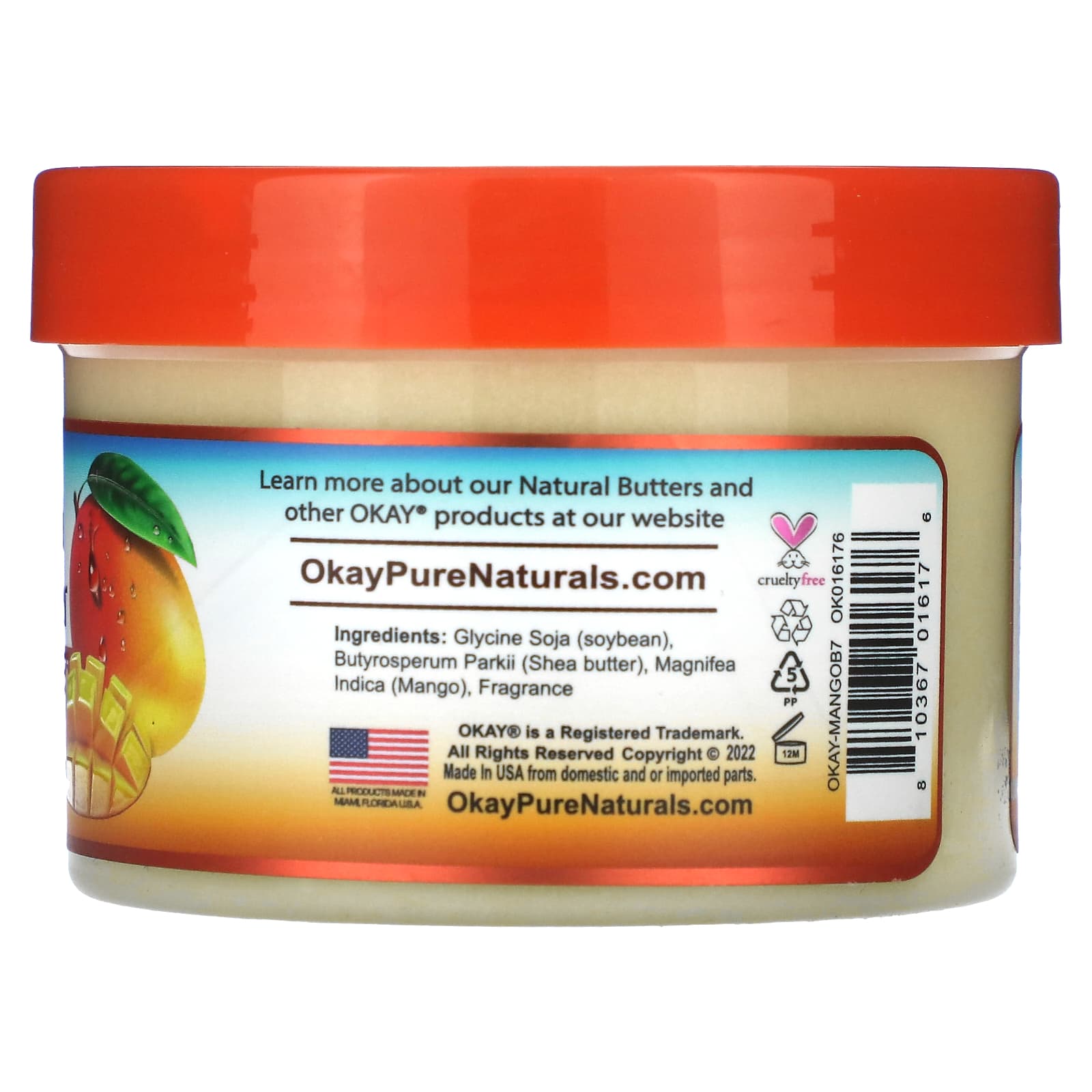 Okay Pure Naturals, Natural Mango Butter, Smooth, 7 oz (198 g) - Image 2