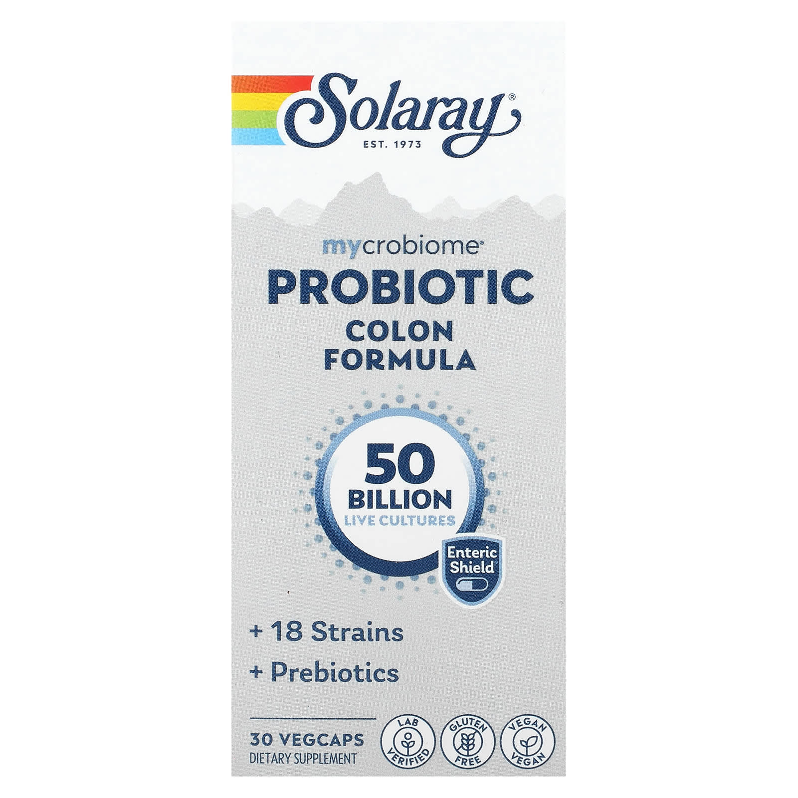 Solaray, Mycrobiome Probiotic Colon Formula, 50 Billion, 30 VegCaps - Image 1