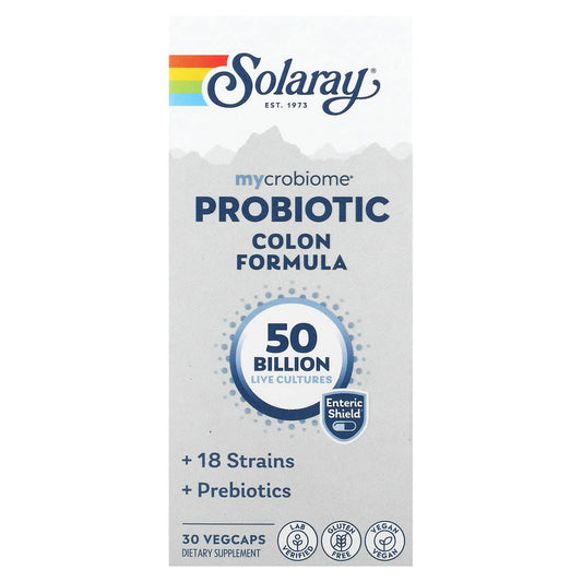 Solaray, Mycrobiome Probiotic Colon Formula, 50 Billion, 30 VegCaps - Image 1