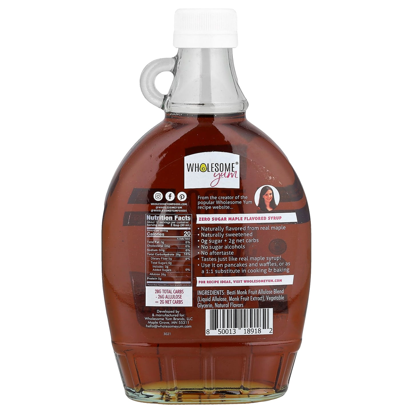 Wholesome Yum, Zero Sugar Maple Syrup, 12 fl oz (354 ml) - Image 2