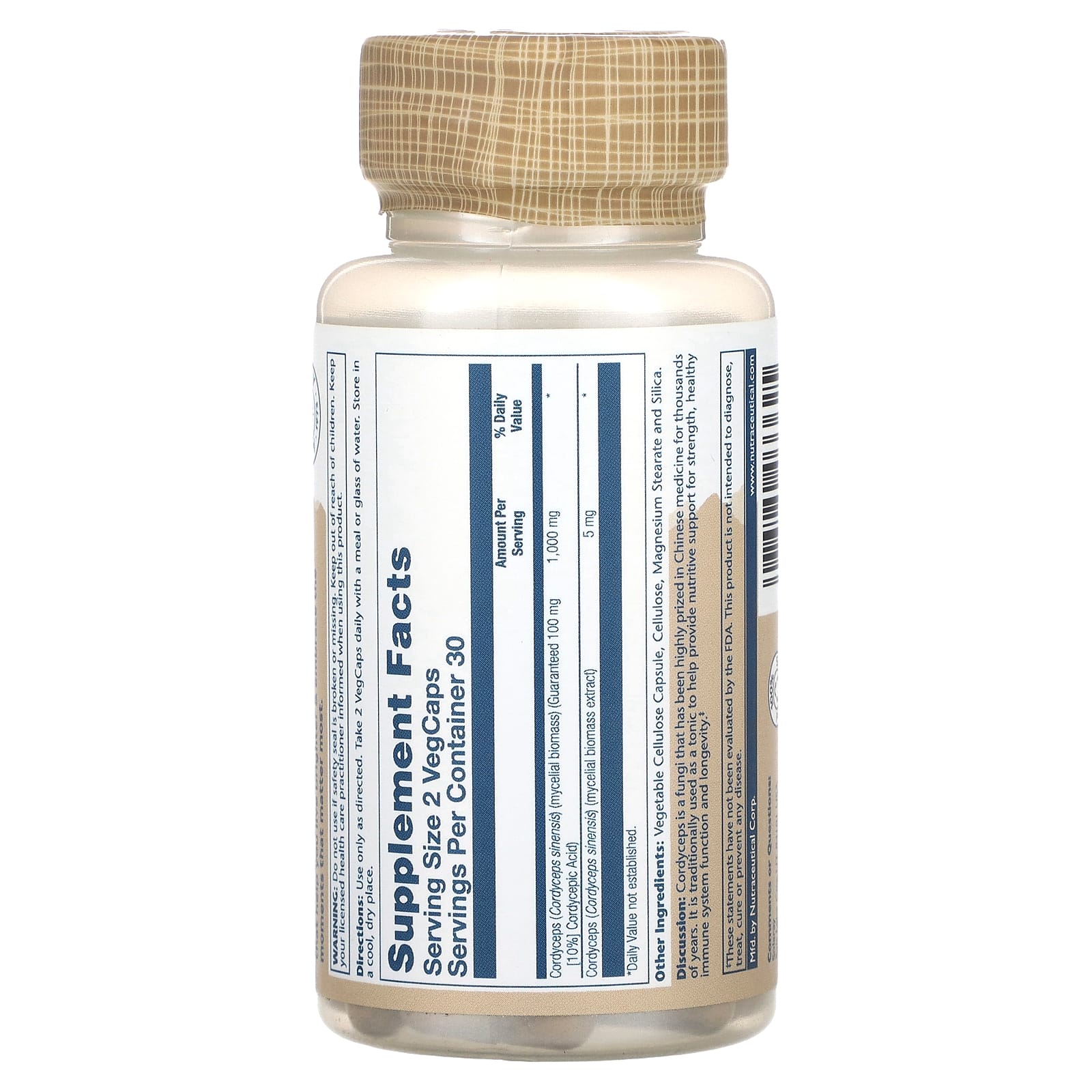 Solaray, Mushrooms, Cordyceps, 60 VegCaps - Image 2