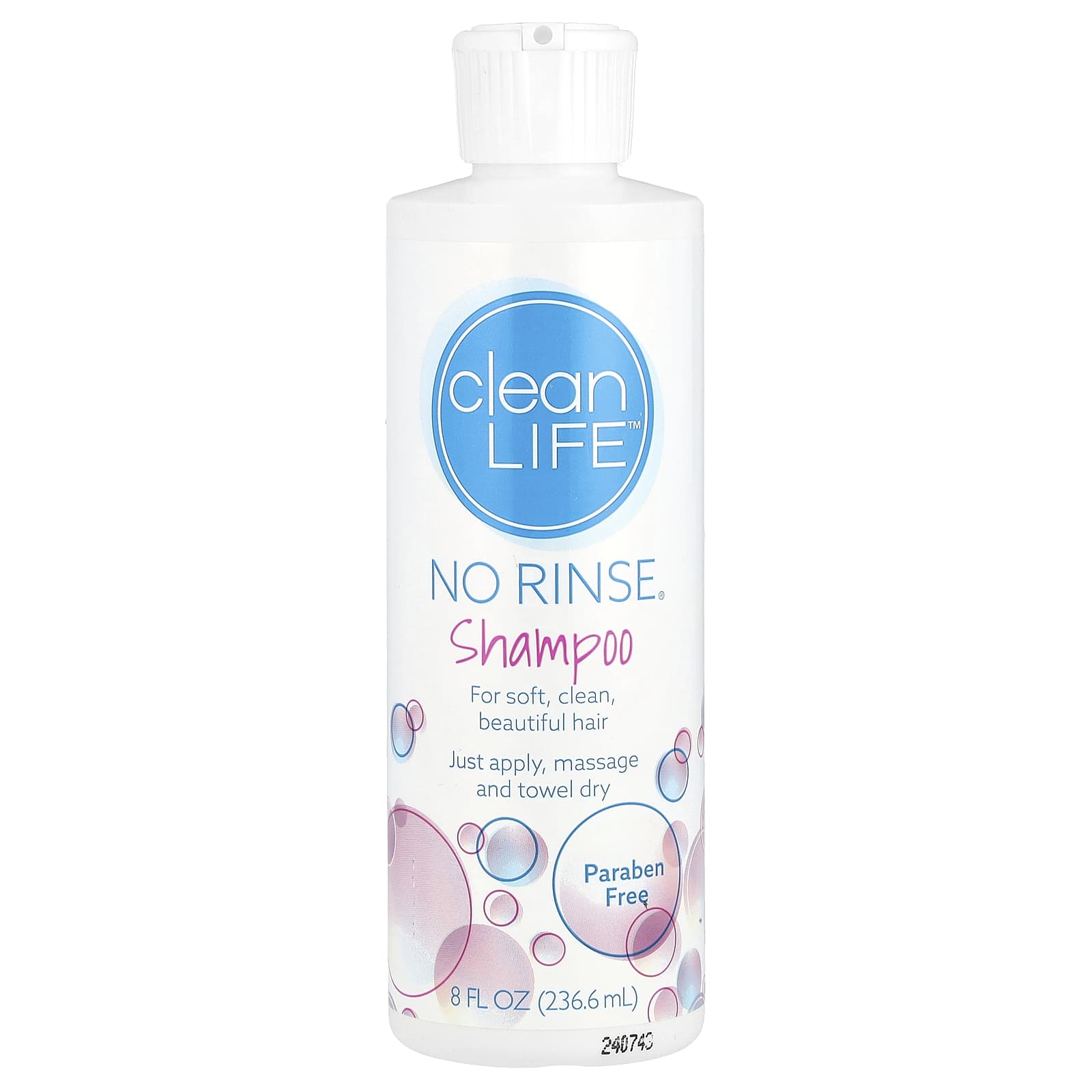 CleanLife No Rinse Shampoo, Paraben Free, 8 fl oz (236.6 ml) - Image 1