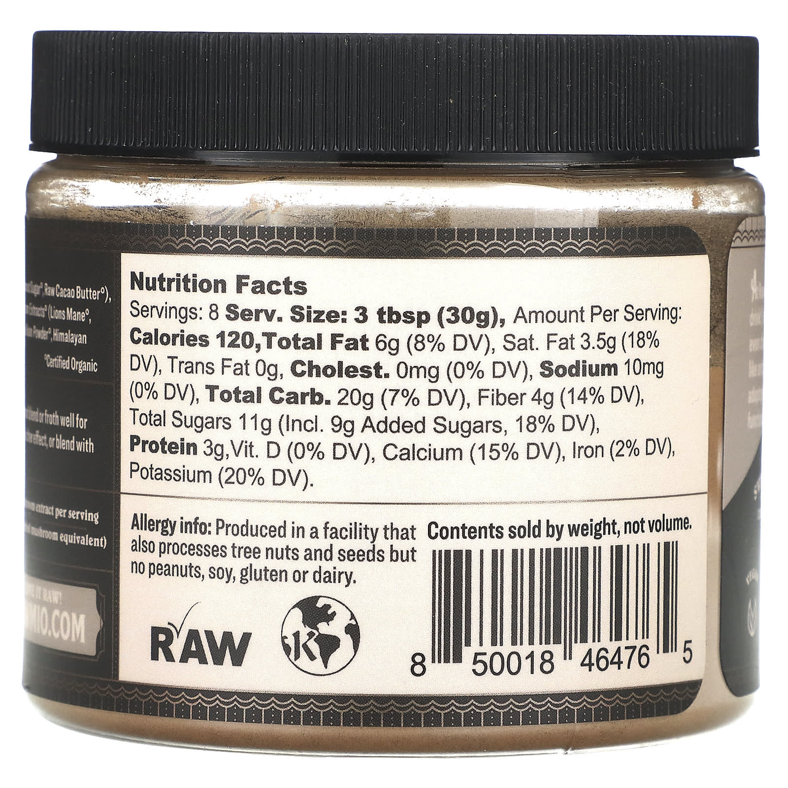 Rawmio, Classic Cacao Mushroom Hot Chocolate, 8.5 oz (240 g) - Image 2