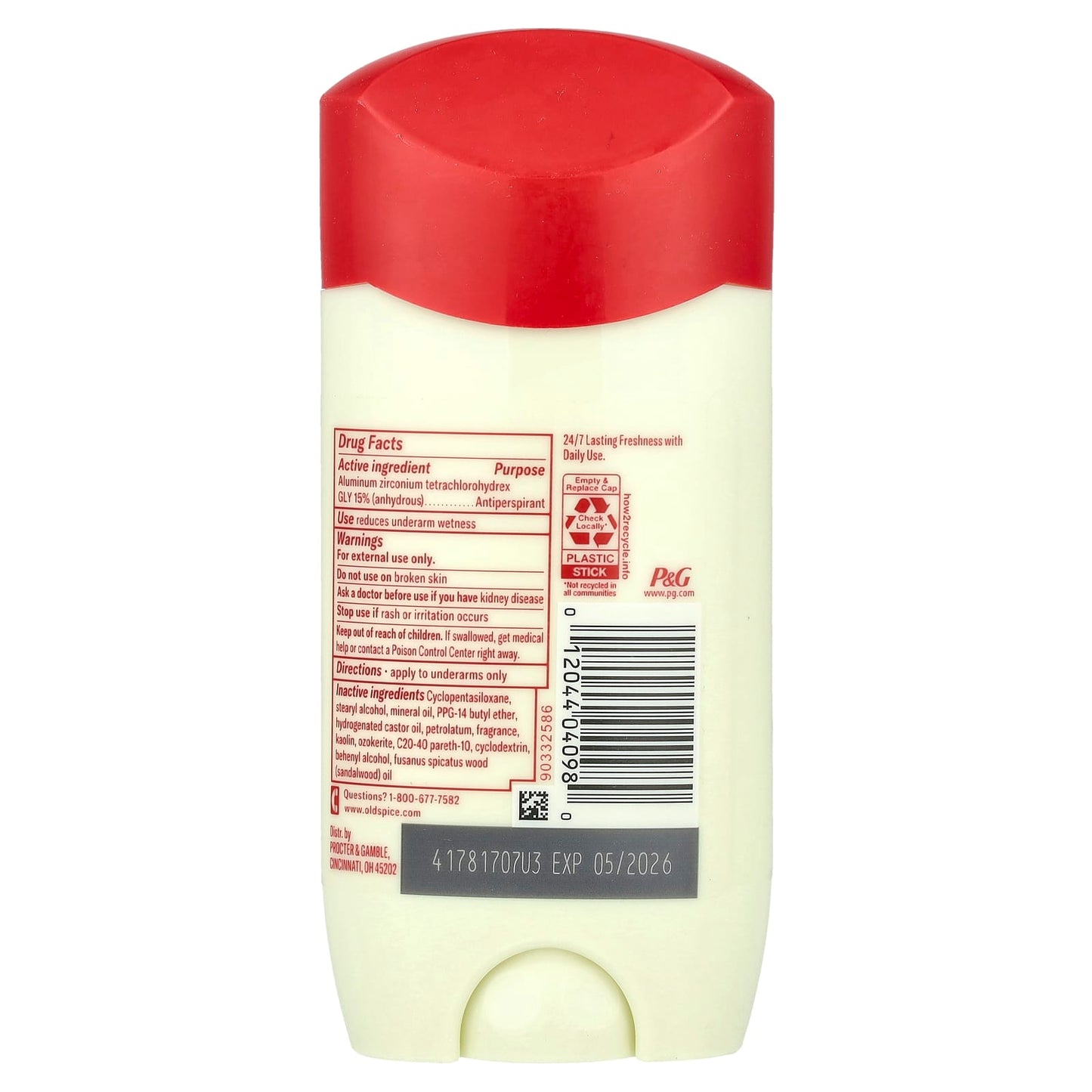 Old Spice, Antiperspirant & Deodorant, Timber with Sandalwood, 3.4 oz (96 g) - Image 2