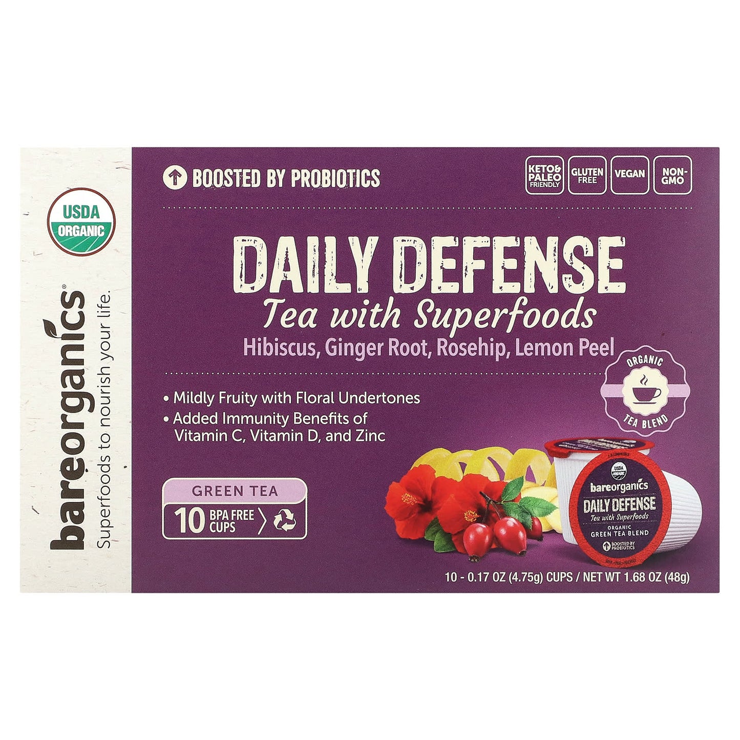 Daily Defense Tea with Superfoods | USDA Organic, Keto & Paleo Friendly - Image 1