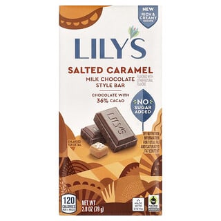 Lily's Sweets Salted Caramel Milk Chocolate Style Bar 36% Cocoa