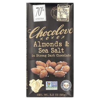 Rich Dark Chocolate Bars with Almonds & Sea Salt, 70% Cocoa, 3.2 oz