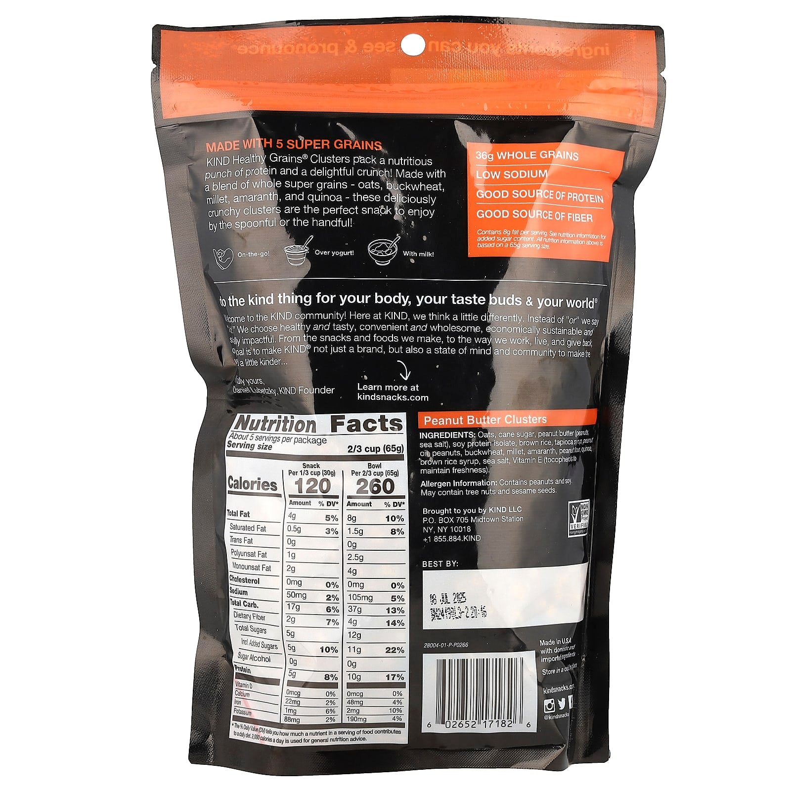 KIND Bars, Healthy Grains®, Granola Clusters, Peanut Butter, 11 oz (312 g) - Image 2