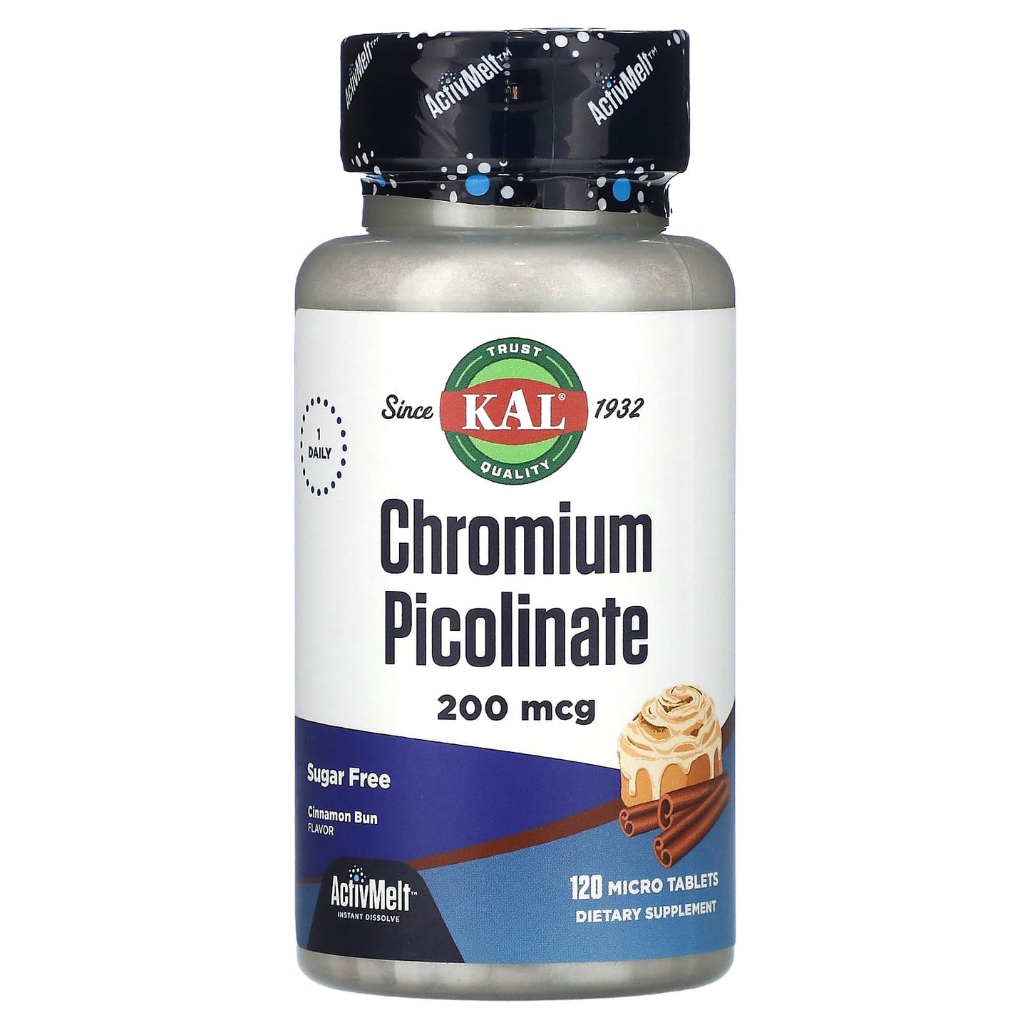 Chromium Picolinate Supplement, Sugar-Free, Fast Dissolve, 120 Tablets - Image 1