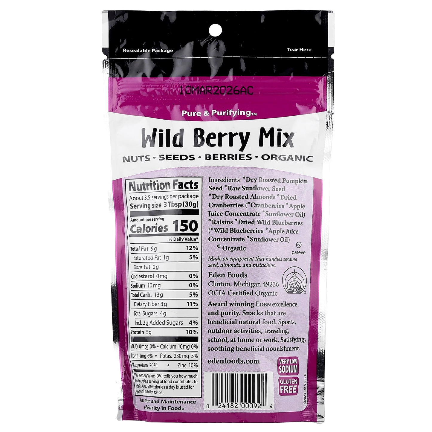 Wild Berry Mix, Nuts, Seeds & Berries, 100% Organic, Keto Friendly - Image 2