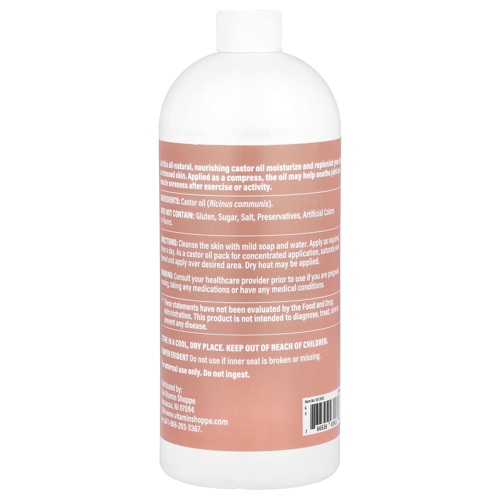 The Vitamin Shoppe, Castor Oil, 32 fl oz (946 ml) - Image 2