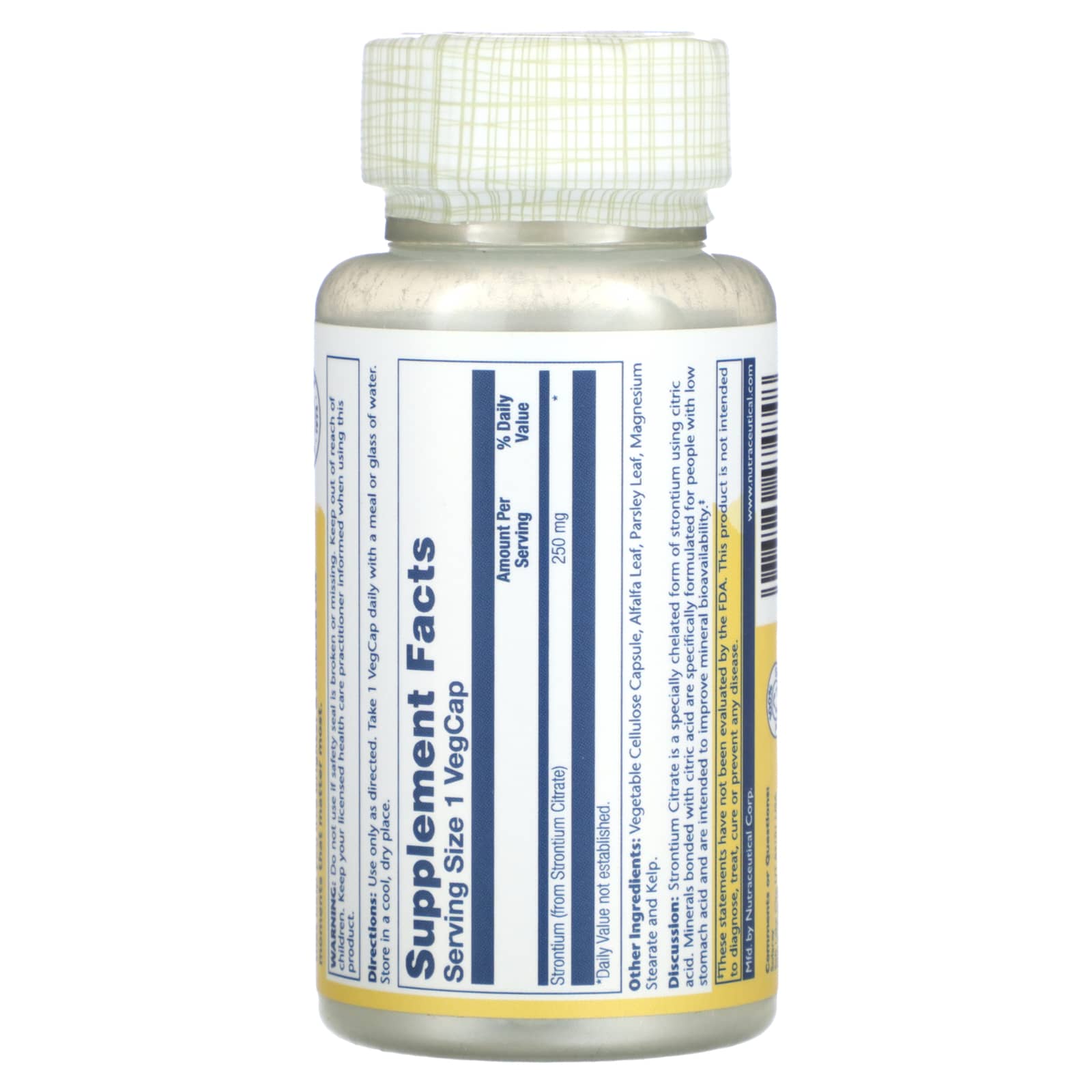 Solaray, Strontium Citrate, 250 mg, 60 Vegcaps - Image 2
