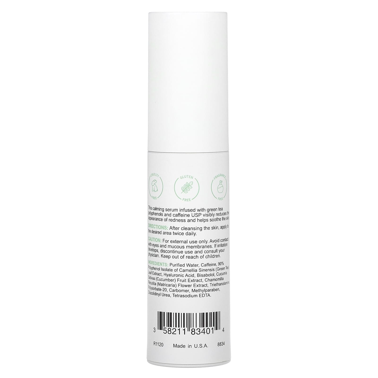 Replenix, Sensitive, Caffeine Fortified Calming Serum, Fragrance Free , 1 fl oz (30 ml) - Image 2