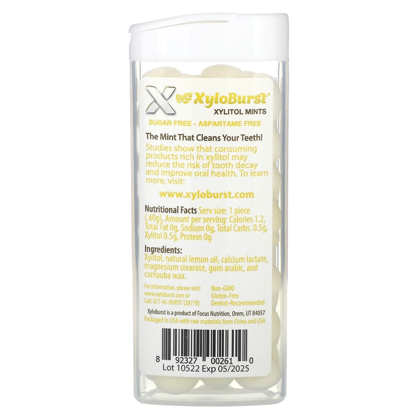 Xyloburst, Xylitol Sweetened Mints, Lemon, 60 Pieces - Image 2