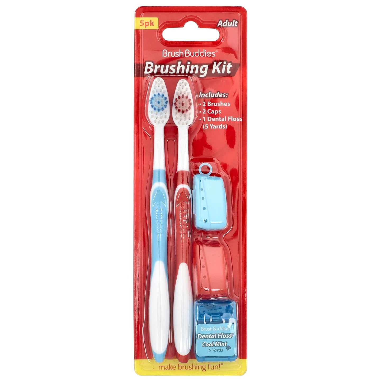 Brush Buddies Adult Travel Brushing Kit, 5-Piece - Image 1
