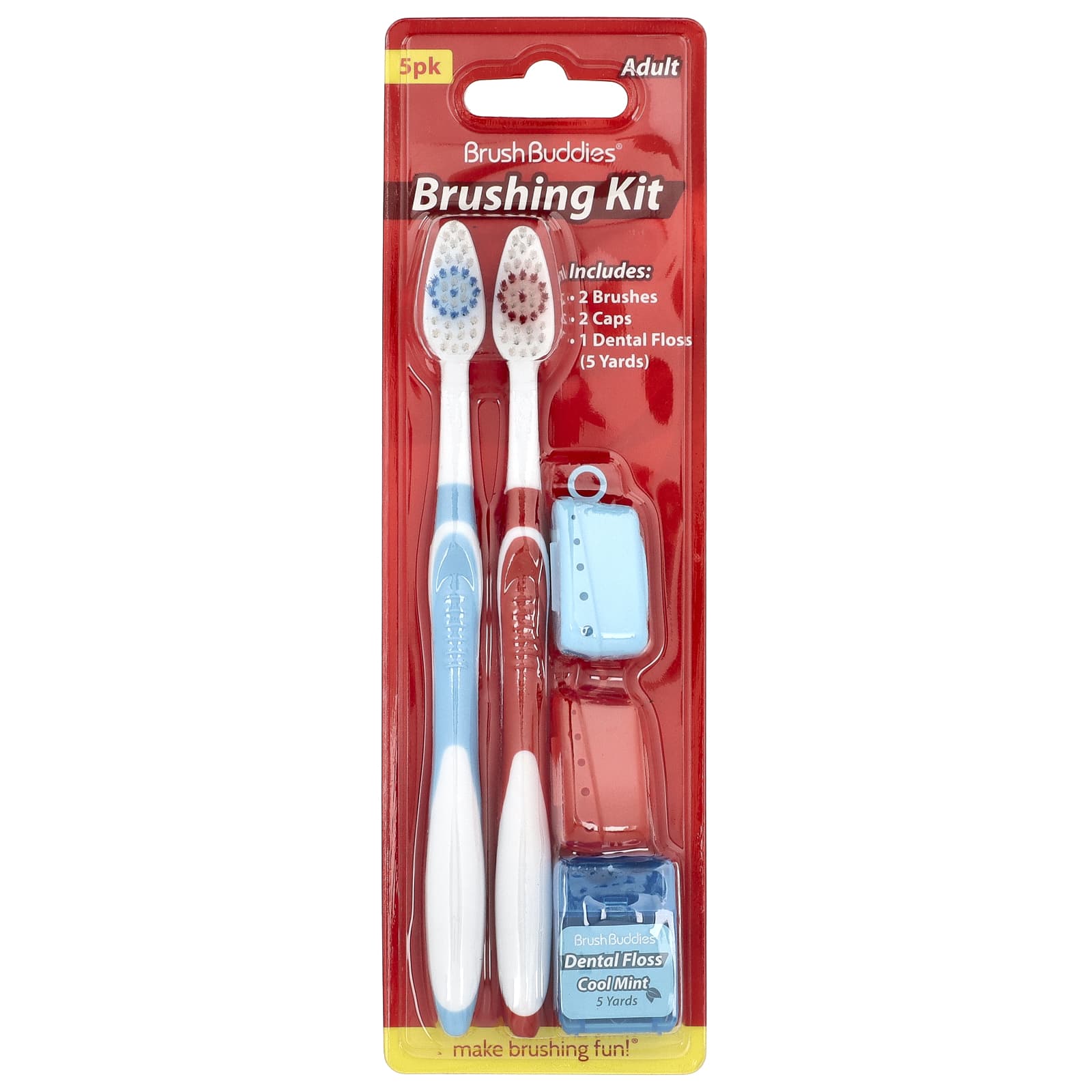 Brush Buddies Adult Travel Brushing Kit, 5-Piece - Image 1