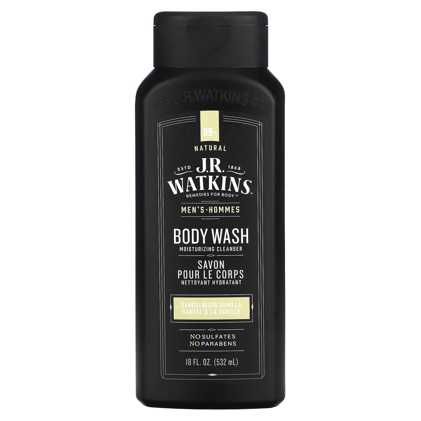 Natural Sandalwood Vanilla Men's Body Wash | Cruelty-Free | 99% Natural - Image 1