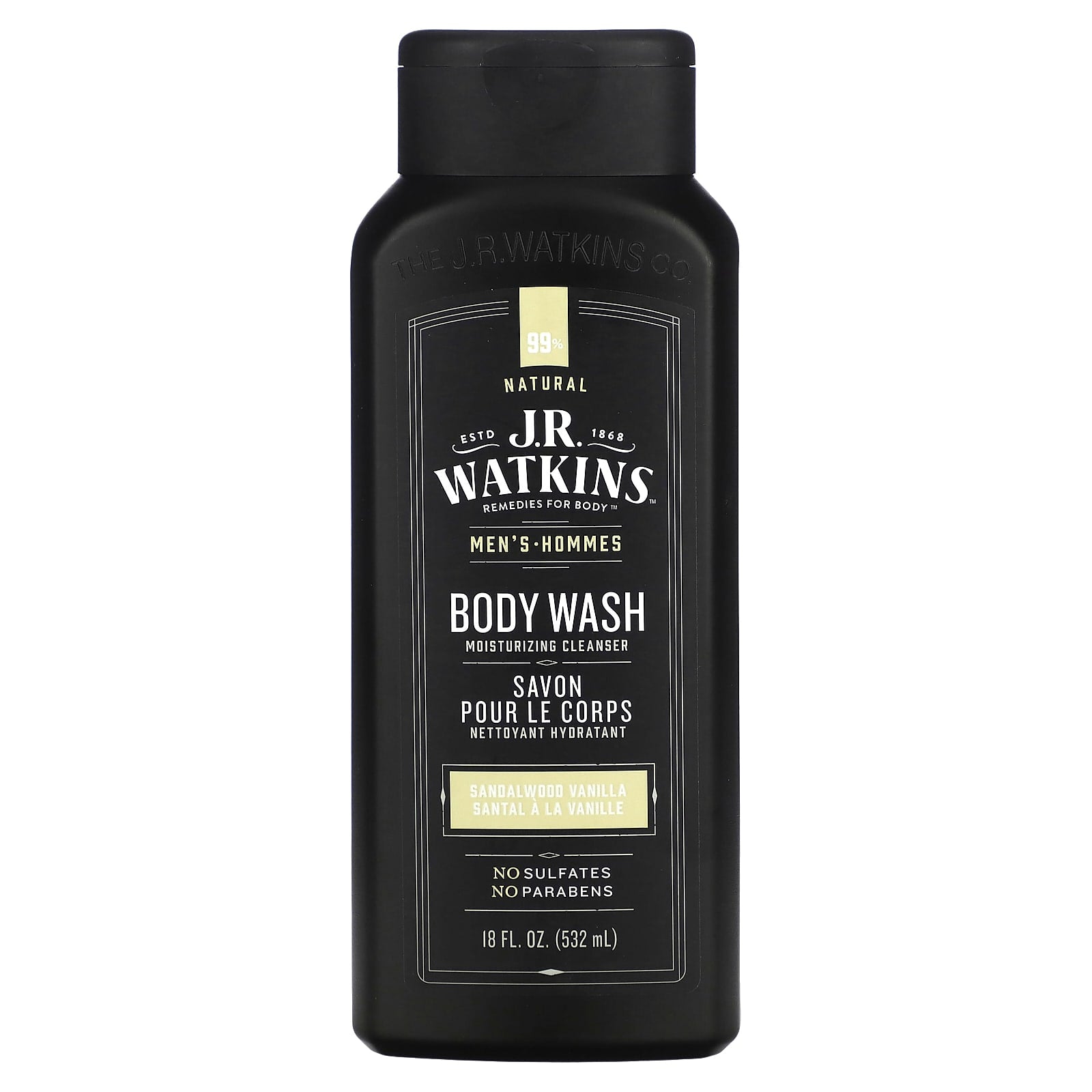 Natural Sandalwood Vanilla Men's Body Wash | Cruelty-Free | 99% Natural - Image 1